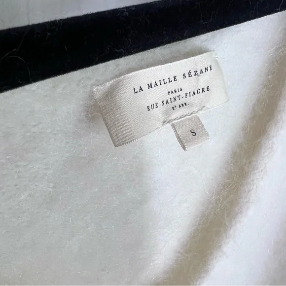 Sezane Sz S Denisa Baby Alpaca  Sweater Ecru Cream - Picture 6 of 11